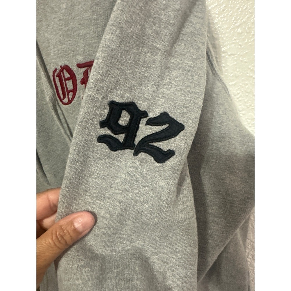 VTG Oscar De La Hoya Full Zip Hoodie Gray ODLH Boxing Graphic Mens Sweatshirt - Picture 5 of 10